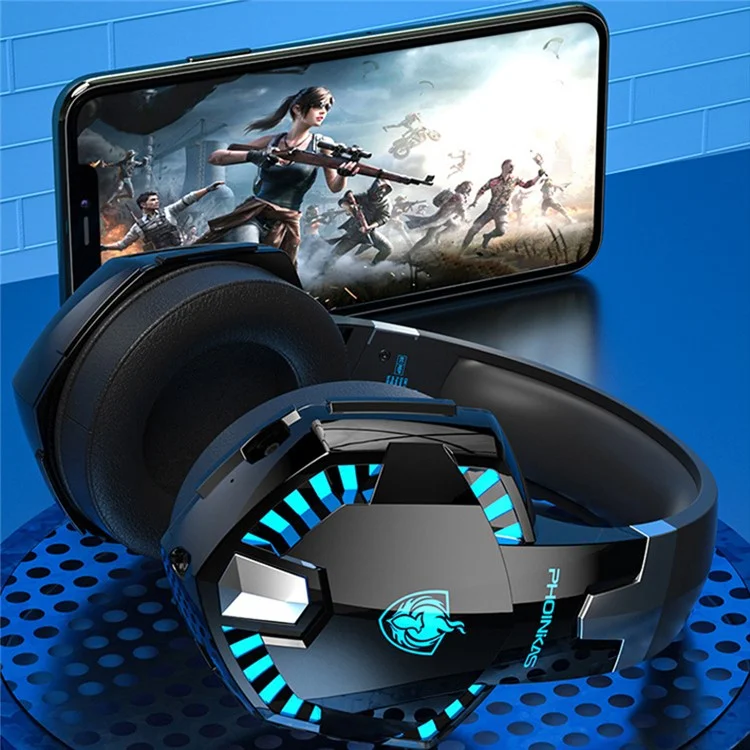 KOTION EACH G2000PRO Bluetooth 5.2 Headset Over-Ear HiFi Stereo Wireless Wired Gaming Headphone - Schwarz+Blau