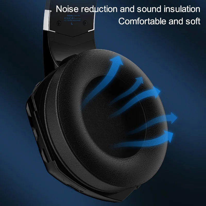 KOTION EACH G2000PRO Bluetooth-kompatibles 5.2 Headset On-Ear HiFi Stereo Wireless Wired Gaming-Headset - Schwarz+Rot