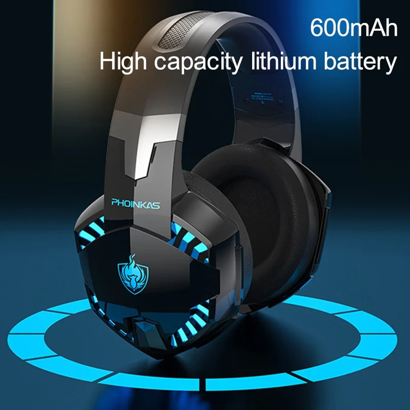 KOTION EACH G2000PRO Bluetooth-kompatibles 5.2 Headset On-Ear HiFi Stereo Wireless Wired Gaming-Headset - Schwarz+Rot