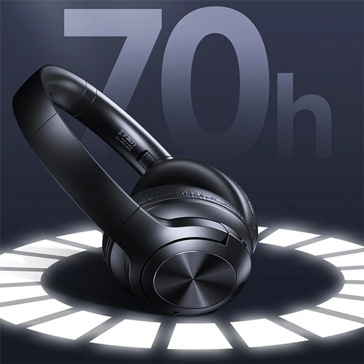 USAMS YH21 Fones de Ouvido Bluetooth Over-Ear HiFi Estéreo Headset 70H Longa Duração de Reprodução Mãos-Livres - Preto