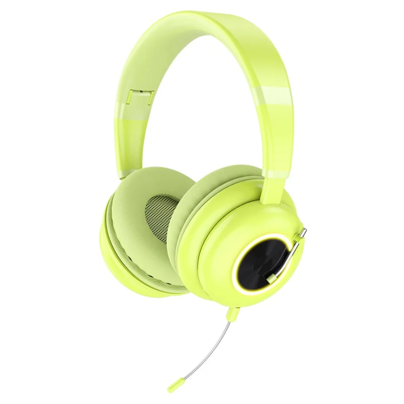 KE-29 Over-ear Wireless Bluetooth-compatible Headset RGB Light Gaming Music Headphone with Microphone - Green