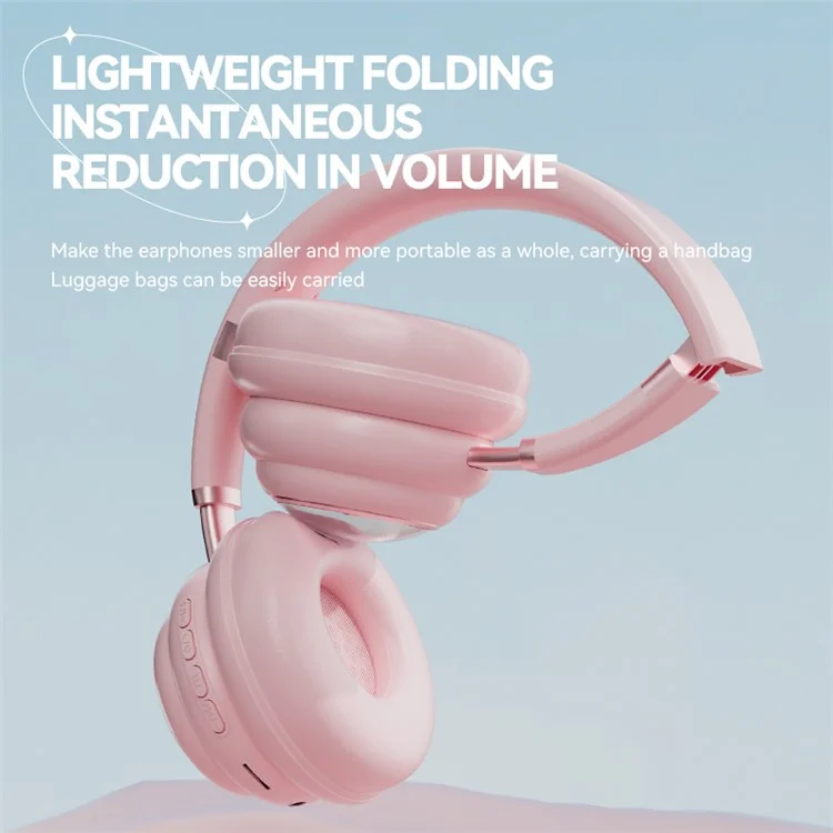 Cápsula Espacial para Gatos KE-30 Design Headset Wireless RGB Colorido Light Gaming Bluetooth Headphone - Rosa