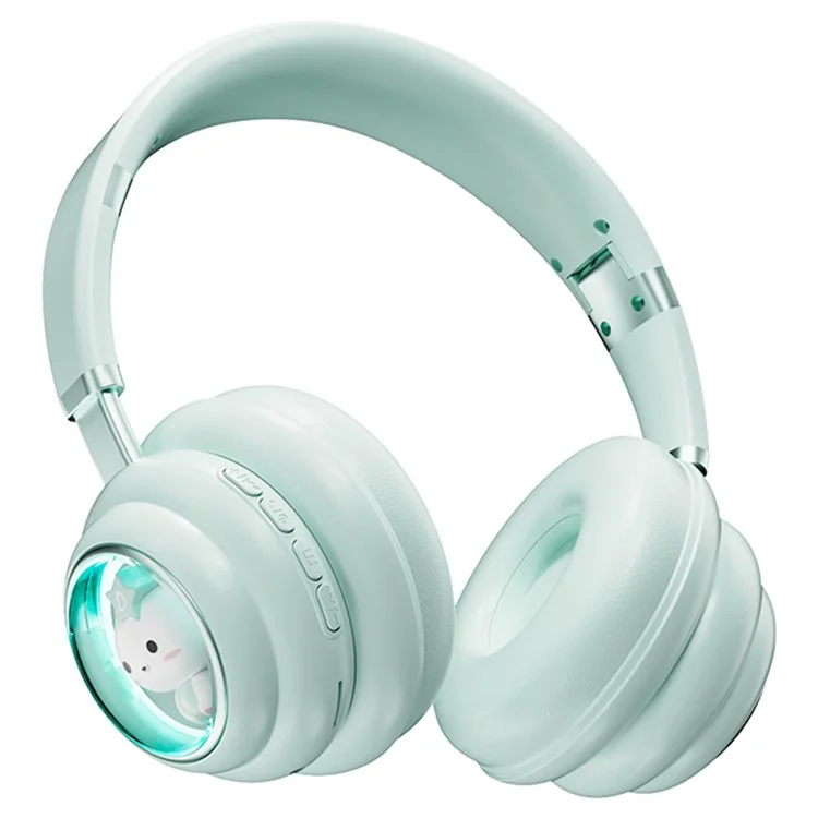 KE-30 Cat Space Capsule Design Wireless Headset RGB Colorful Light Gaming Bluetooth-compatible Headphone - Green