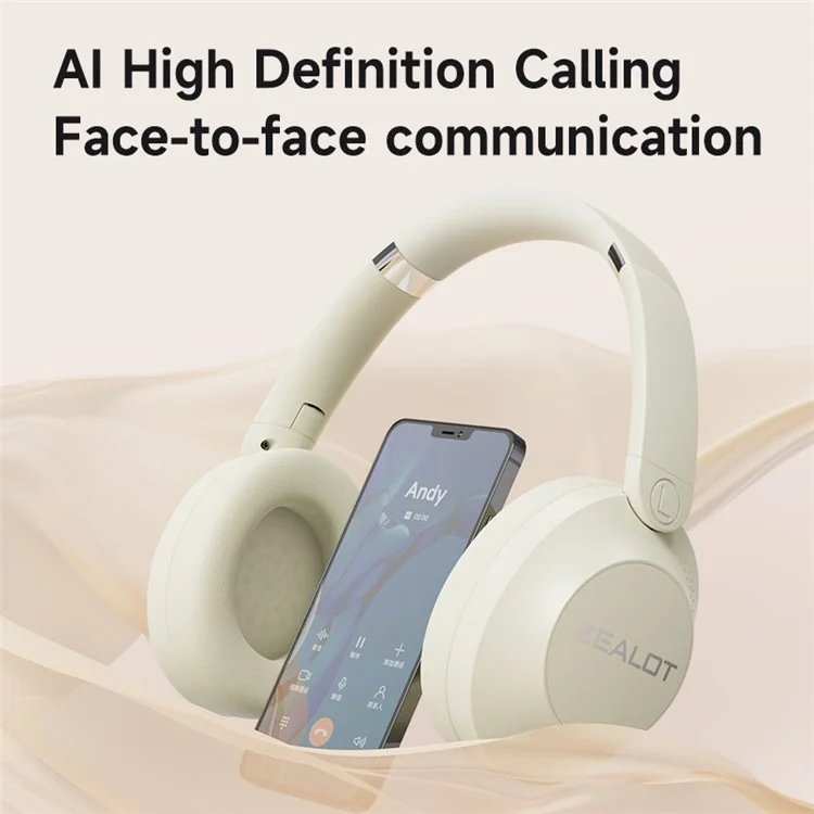 ZEALOT B38 Sports Wireless Bluetooth Headset Head-Mounted Noise Reduction Folding Headphone - Branco