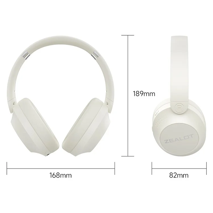 ZEALOT B38 Sports Wireless Bluetooth Headset Head-Mounted Noise Reduction Folding Headphone - Branco