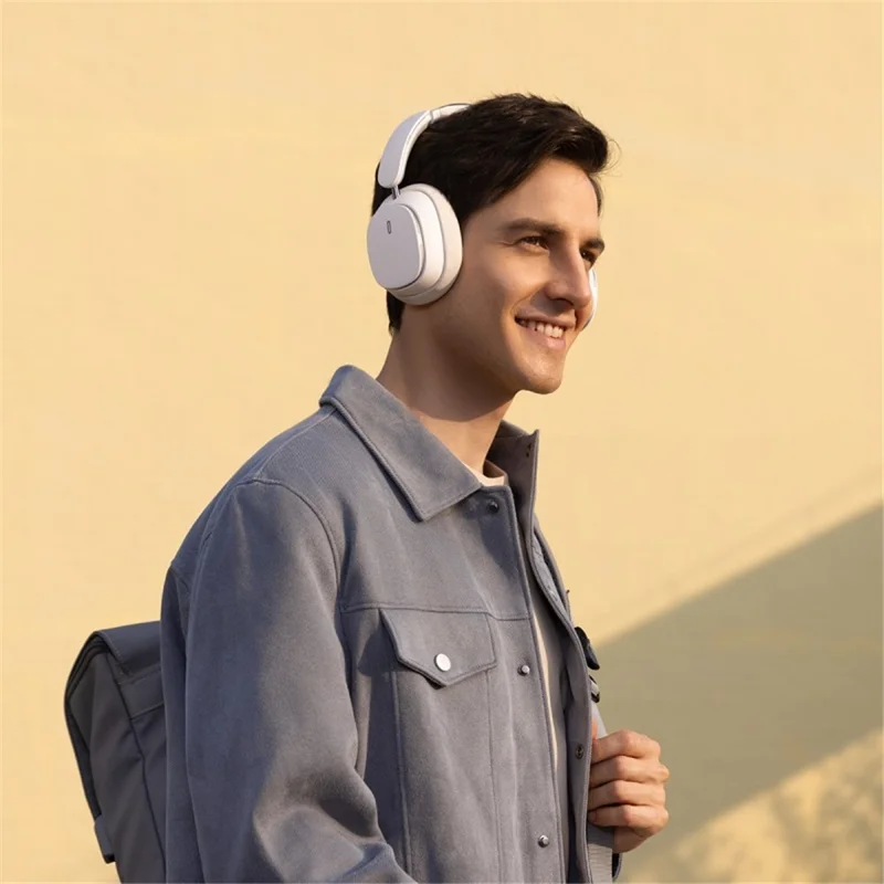 BASEUS Bowie H1 Pro Noise-Cancellation Wireless Headset LHDC Decode Headphones Low-Latency Bluetooth Earphone - White