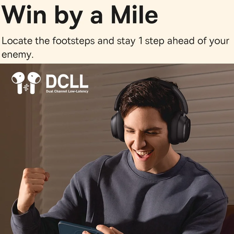 BASEUS Bowie H1 Pro Noise-Cancellation Wireless Headset LHDC Decode Headphones Low-Latency Bluetooth Earphone - White