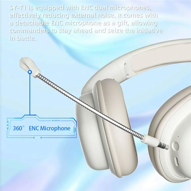 Casque Bluetooth supra-auriculaire SY-T1 pliable avec microphone ENC amovible - Rose