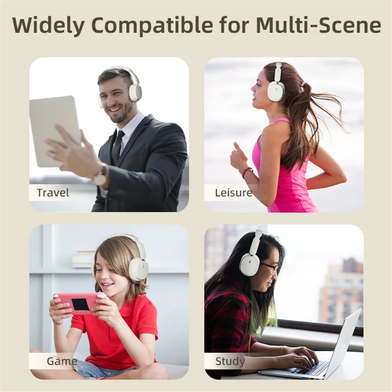 SY-T2 Wireless Over-Ear Bluetooth-compatible Headphone Foldable Headset with Built-in Noise Cancelling Microphone - Pink