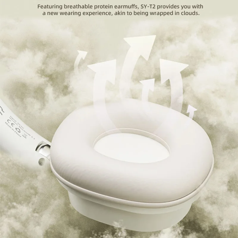 SY-T2 Wireless Over-Ear Bluetooth-compatible Headphone Foldable Headset with Built-in Noise Cancelling Microphone - Blue