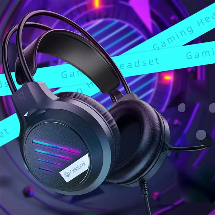 Игровая гарнитура CELEBRAT GM-2 с микрофоном RGB Light Over-Ear Wired Headphones 5.1 HD Surround Sound