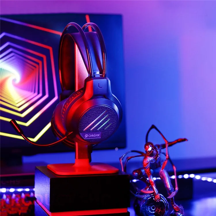 Игровая гарнитура CELEBRAT GM-2 с микрофоном RGB Light Over-Ear Wired Headphones 5.1 HD Surround Sound