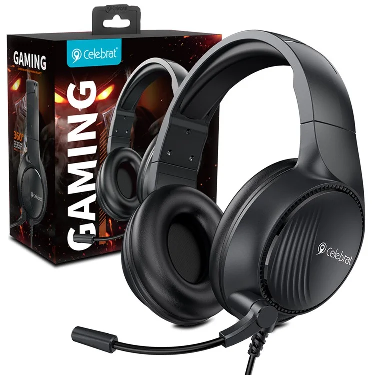 Casque filaire CELEBRAT GM-5 Over-Ear avec microphone, effet stéréo, casque de jeu