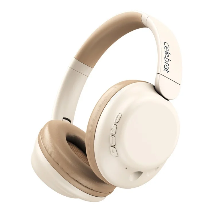 CELEBRAT A32 Over Ear Headphones Deep Bass Stereo Surround Sound Wireless Headset - Light Yellow