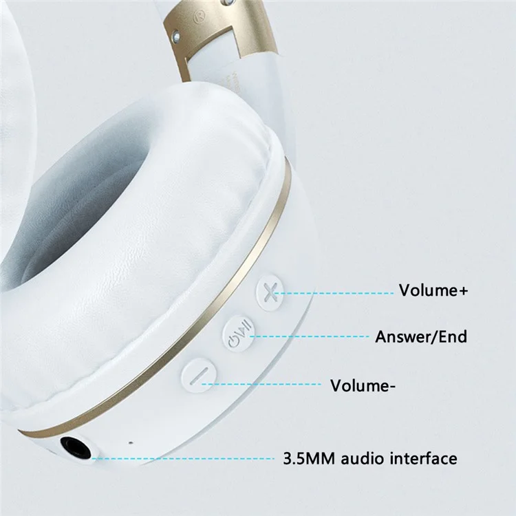 CELEBRAT B3 Bluetooth 5.0 Беспроводные наушники Over-Ear Наушники-гарнитура складные спортивные наушники - Белые