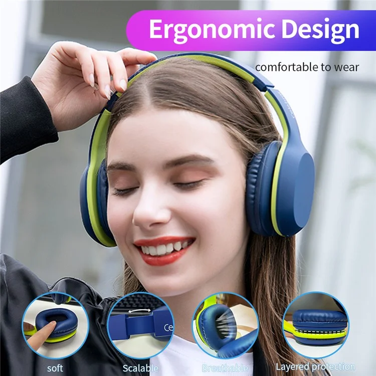 CELEBRAT A18 Bluetooth-compatible Headset Bass Binaural Earphone High Sound Quality Wireless 5.0 Headphones - Blue