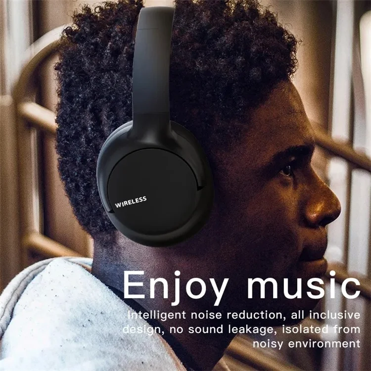 Беспроводные наушники с Bluetooth L700 Over Ear Music Wireless Headset HiFi Стерео Басовый звук Спортивные наушники - Черные