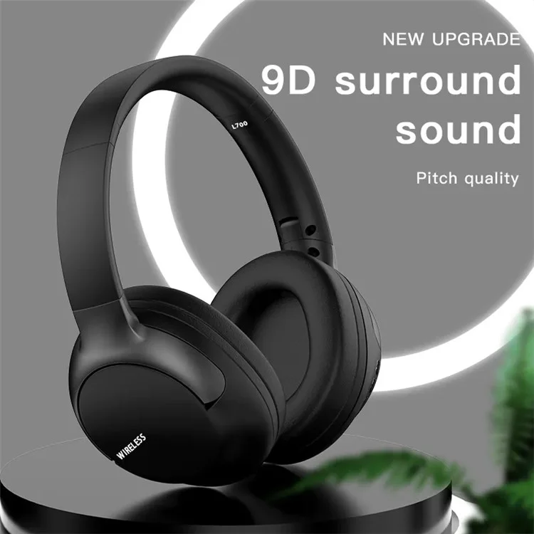 Беспроводные наушники с Bluetooth L700 Over Ear Music Wireless Headset HiFi Стерео Басовый звук Спортивные наушники - Черные