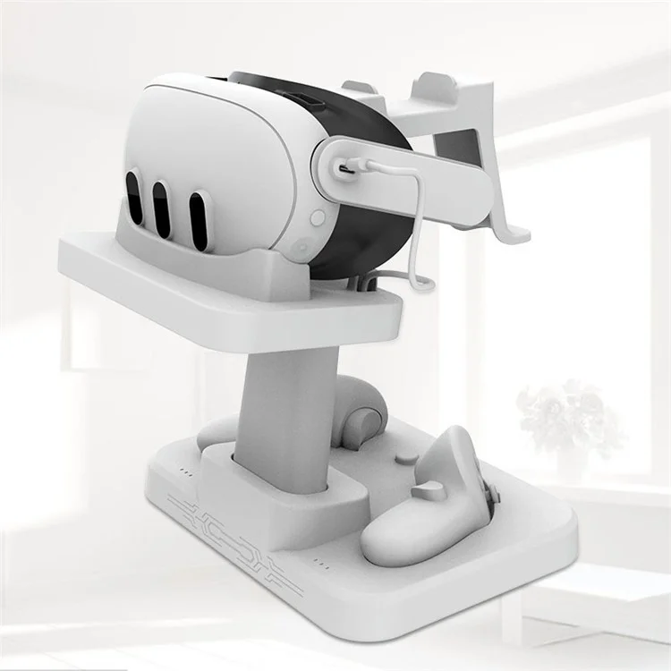 For Meta Quest 3 VR Display Stand Headset Magnetic Charging Base Storage Holder Bracket - Black