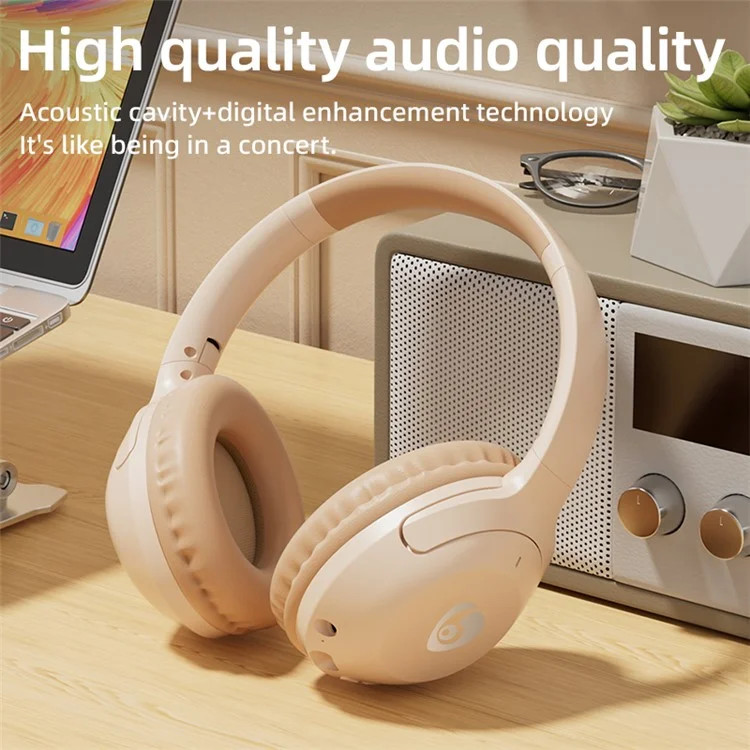 OVLENG FF92 Folding Over-Ear Wireless Bluetooth-compatible Headphone ANC 3D Stereo Sound Headset - Beige