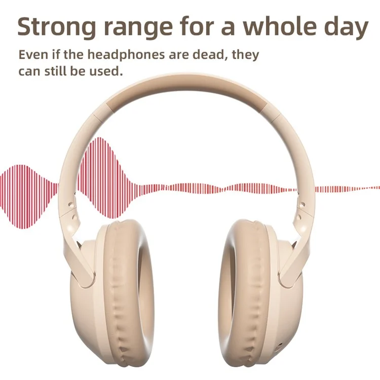 OVLENG FF92 Folding Over-Ear Wireless Bluetooth-compatible Headphone ANC 3D Stereo Sound Headset - Beige