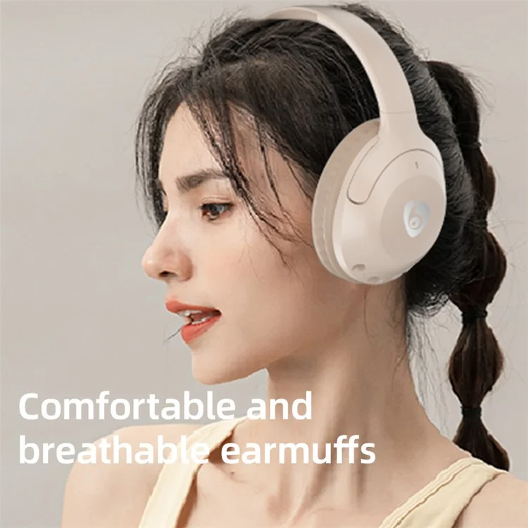 OVLENG FF92 Folding Over-Ear Wireless Bluetooth-compatible Headphone ANC 3D Stereo Sound Headset - Beige