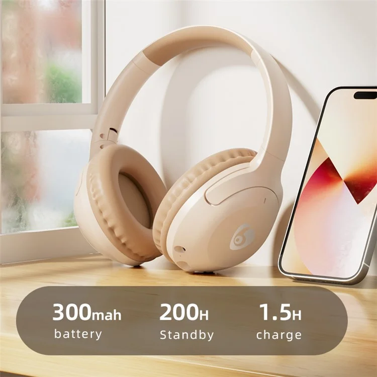 OVLENG FF92 Folding Over-Ear Wireless Bluetooth-compatible Headphone ANC 3D Stereo Sound Headset - Beige