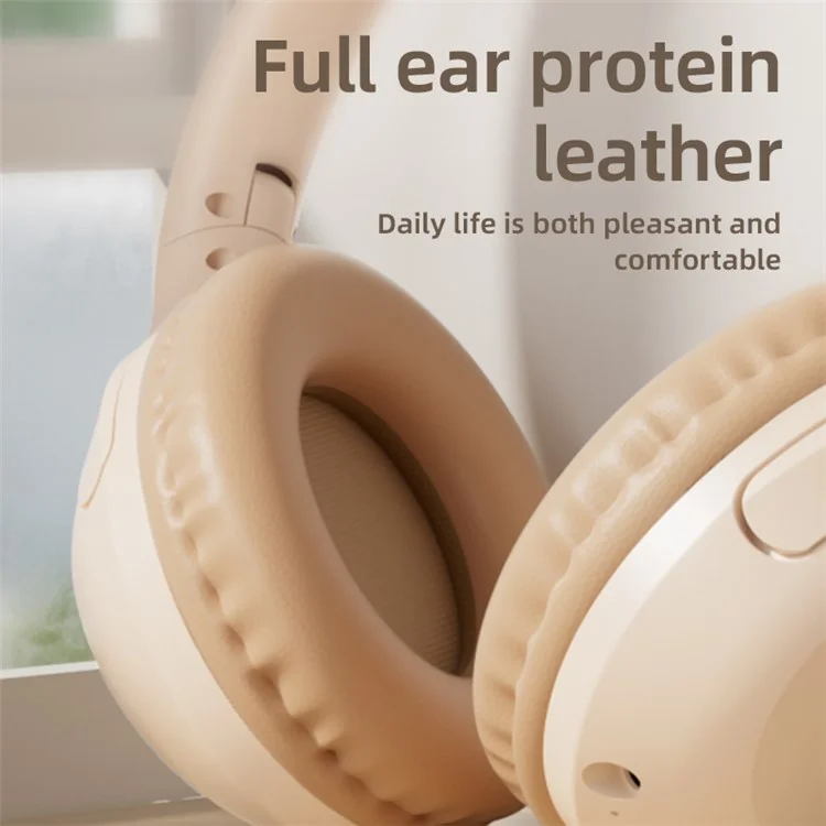 OVLENG FF92 Folding Over-Ear Wireless Bluetooth-compatible Headphone ANC 3D Stereo Sound Headset - Beige
