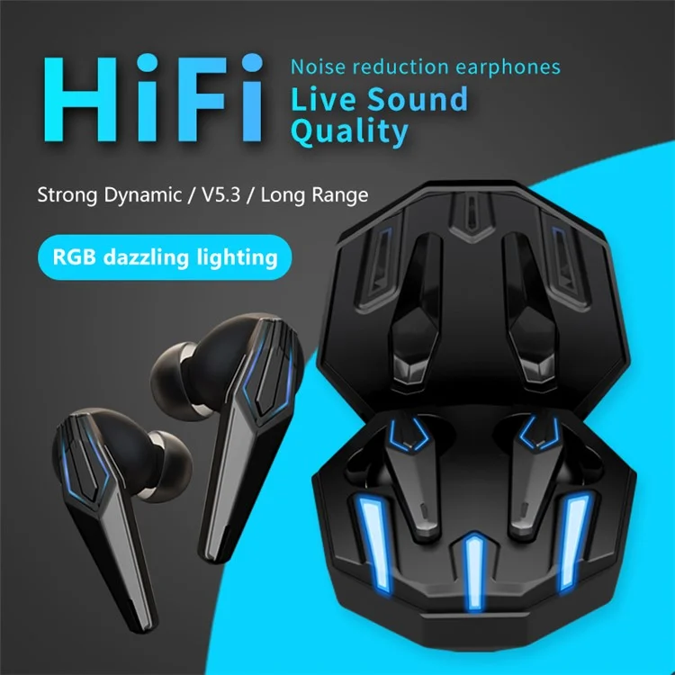OVLENG W70 HiFi Sound No Delay Gaming Earphones Wireless Bluetooth-compatible In-ear Headphones
