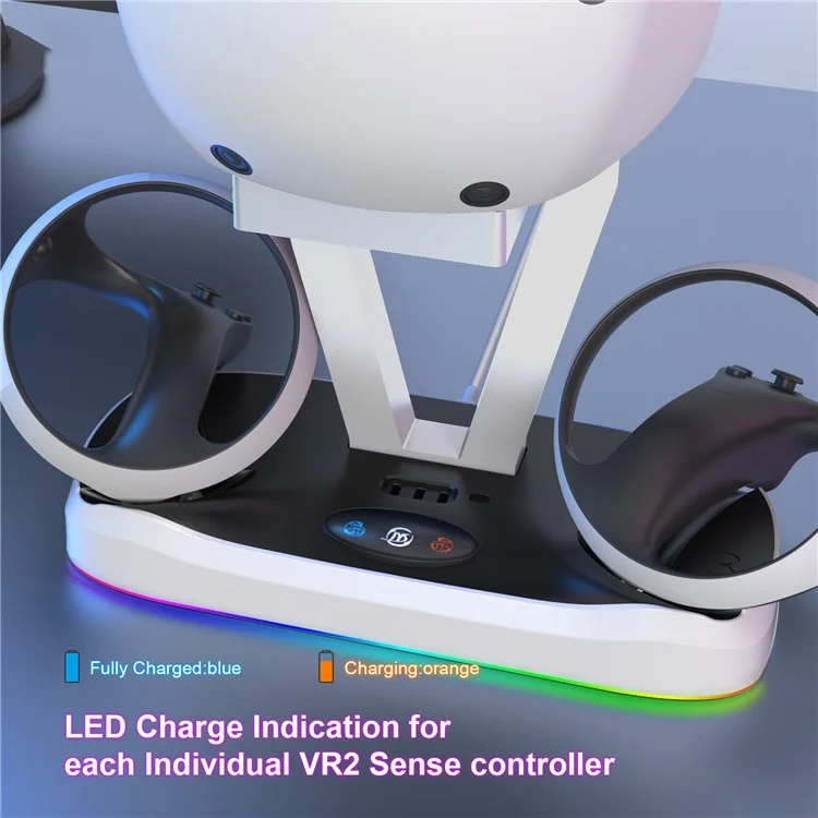 JYS P5155 For PS VR2 Charging Stand with Display Light Handle Charging Base with Glasses Holder