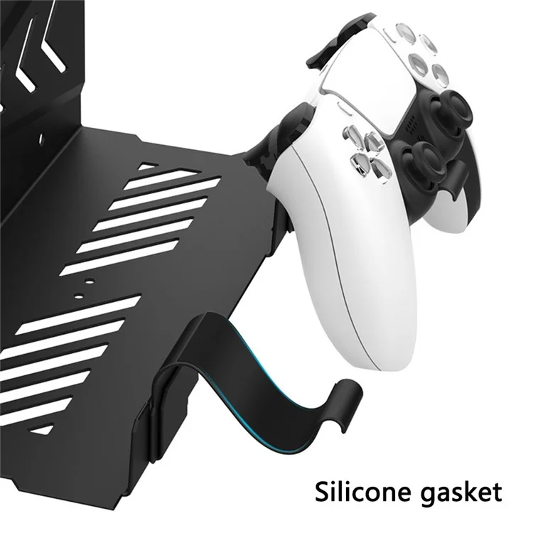 Per PS5 Game Console Host Controller Storage Holder Stand Wall Mounted Bracket con 2 Ganci