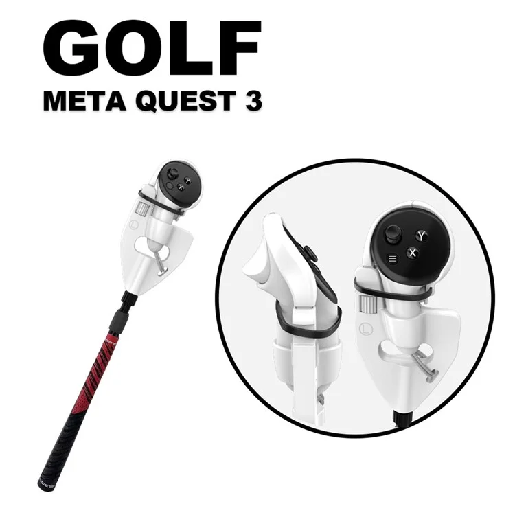 WOLMTT For Meta Quest 3 VR Golf Club Controller Ergonomic Grip Stick Handle - Purple