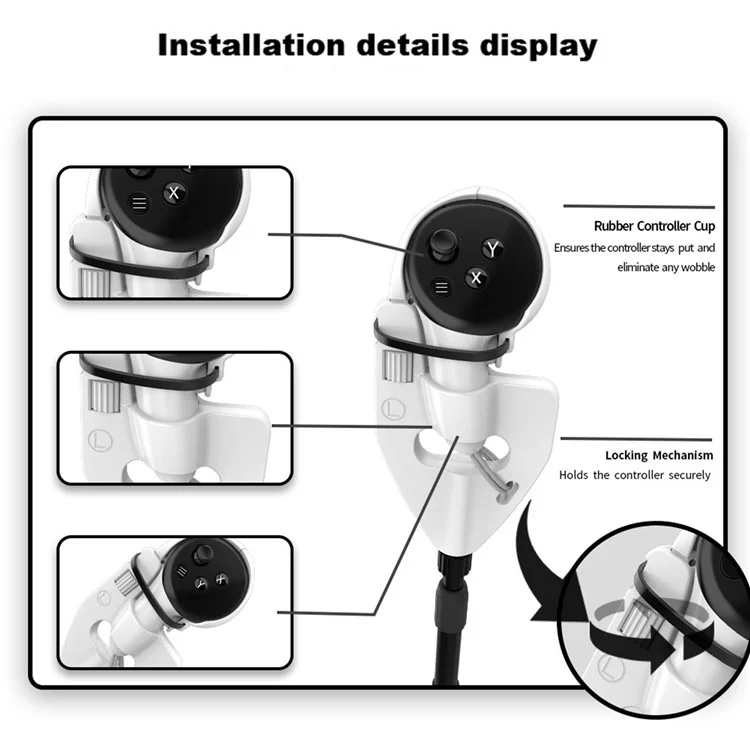 WOLMTT For Meta Quest 3 VR Golf Club Controller Ergonomic Grip Stick Handle - Purple