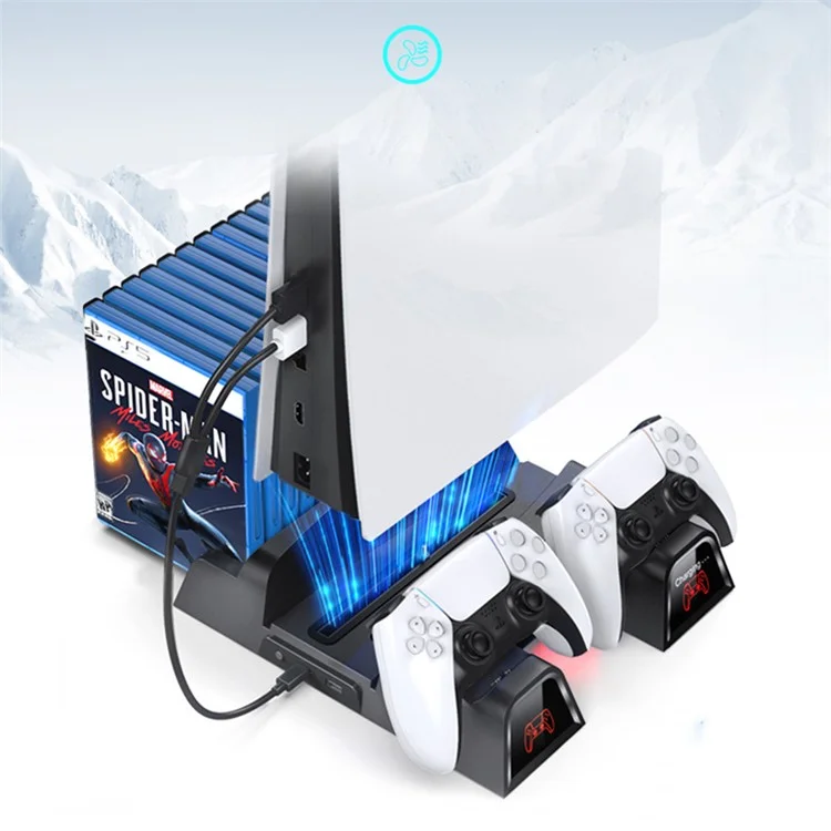 OIVO для консоли Sony PS5 Dual Controllers Charger ABS Cooling Stand Holder
