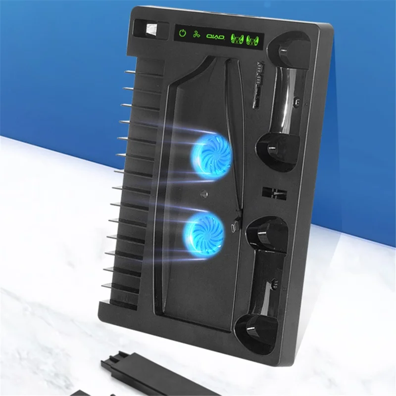 OIVO IV-P5246 For Sony PS5 Console Charge Stand Cooler Base ABS Headset Rack - Black