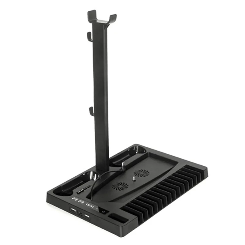 OIVO IV-P5246 For Sony PS5 Console Charge Stand Cooler Base ABS Headset Rack - Black