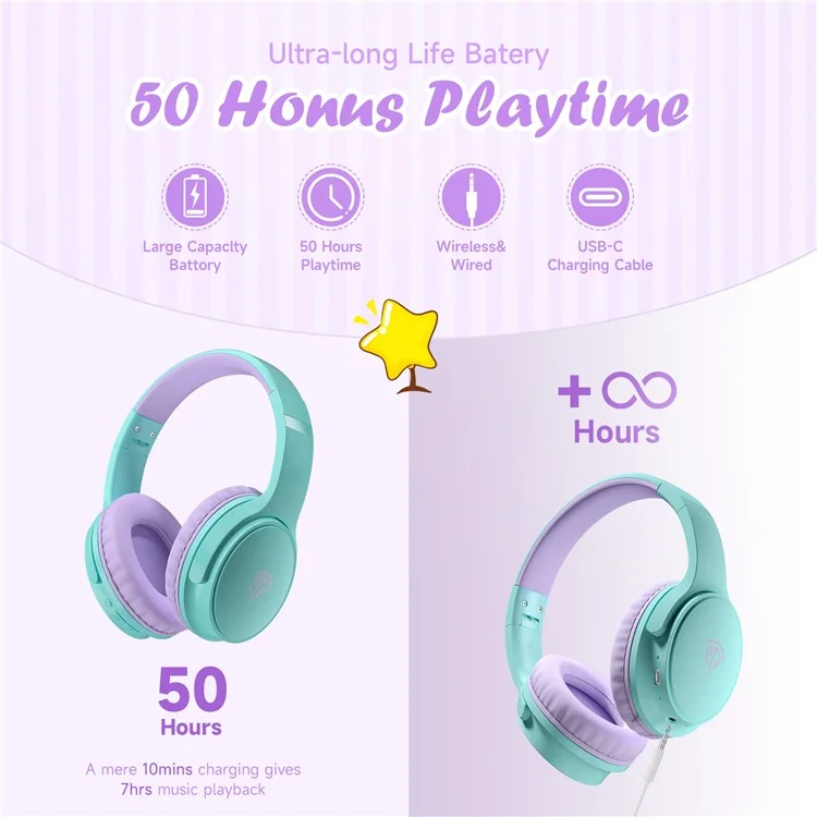 EASYSMX B06 85 / 93db Kids Bluetooth Наушники Складываемой Гарнитуру с Микрофоном