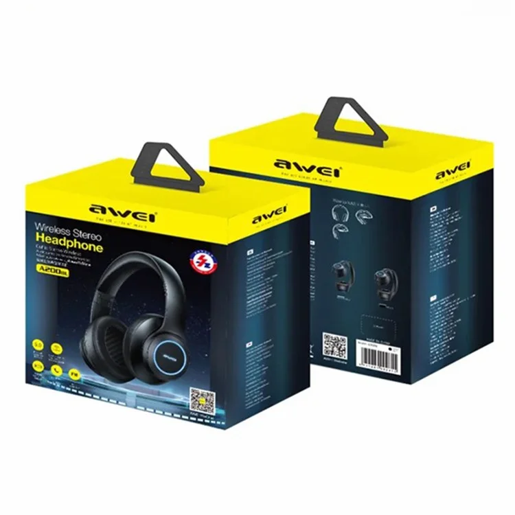 AWEI A200BL Fone de Ouvido Sem Fio RGB Light Bluetooth 5.3 Gaming