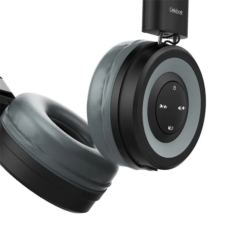CELEBRAT A4 Foldable Over-Ear Wired Headphone Wireless Bluetooth-compatible Gaming Headset - Black