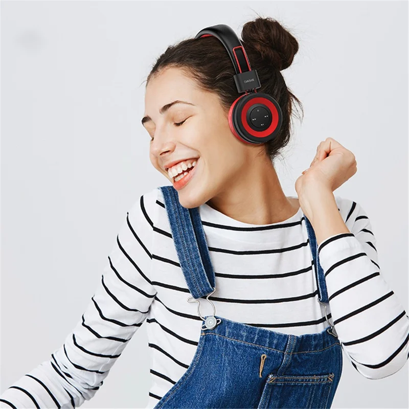 CELEBRAT A4 Foldable Over-Ear Wired Headphone Wireless Bluetooth-compatible Gaming Headset - Red