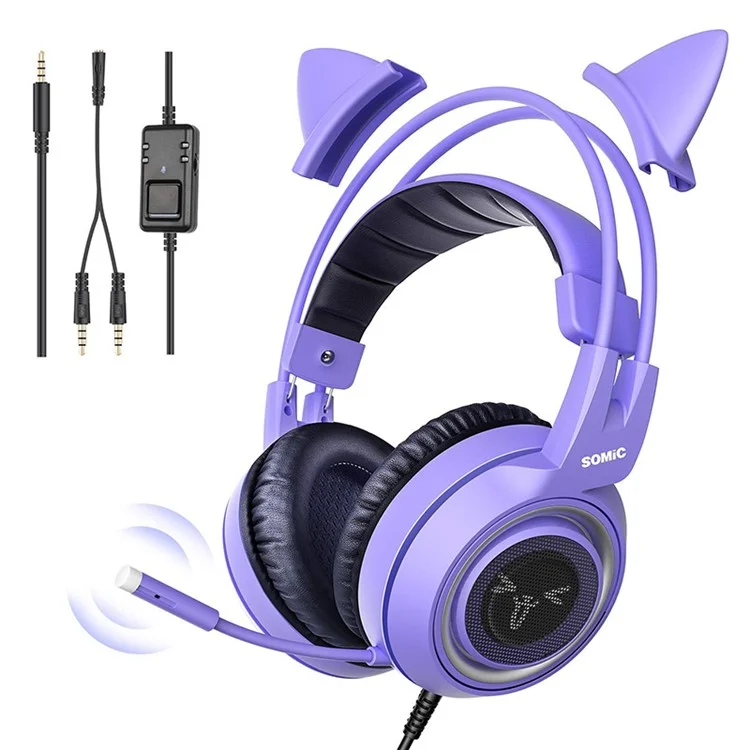 SOMIC G951S E-Sports Gaming Headphone 3,5 mm verkabelt Over-Ear-Kopfhörer - Lila