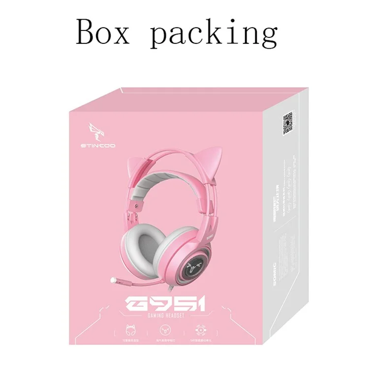 SOMIC G951S E-Sports Gaming Headphone 3.5mm Wired Over-Ear Headset - Pink