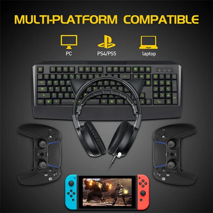 Cuffia da gioco SOMIC G951USB con USB cablata over-ear per computer - Nero