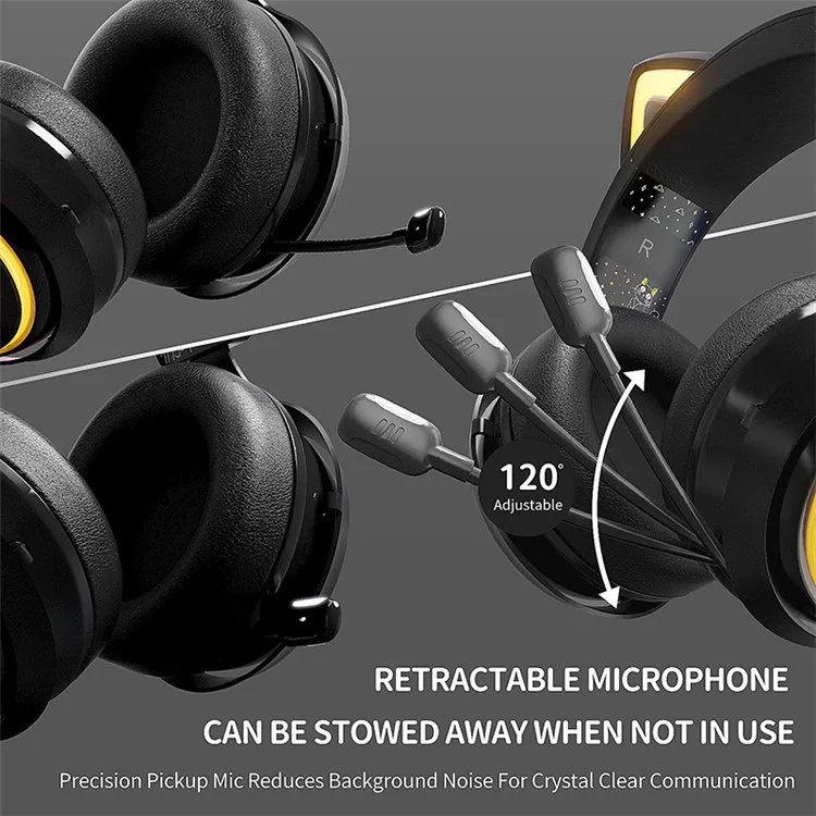 SOMIC GS510 Bluetooth-compatible / 2.4Ghz / 3.5mm Wired 3-Mode Gaming Headset with RGB Lights - Black