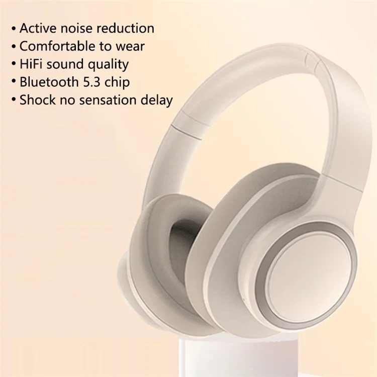 Oreillette Bluetooth sans fil P3960 avec annulation active du bruit et son stéréo pour le jeu - Beige