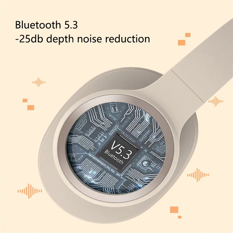 Oreillette Bluetooth sans fil P3960 avec annulation active du bruit et son stéréo pour le jeu - Beige