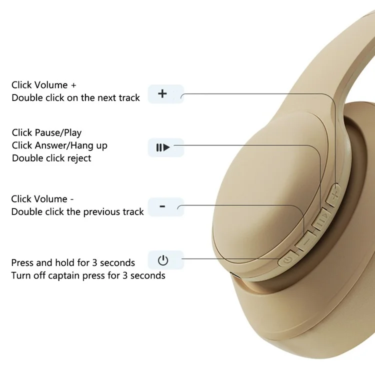 Écouteur Bluetooth sans fil SN81 9D Stéréo Son Gaming Casque - Kaki
