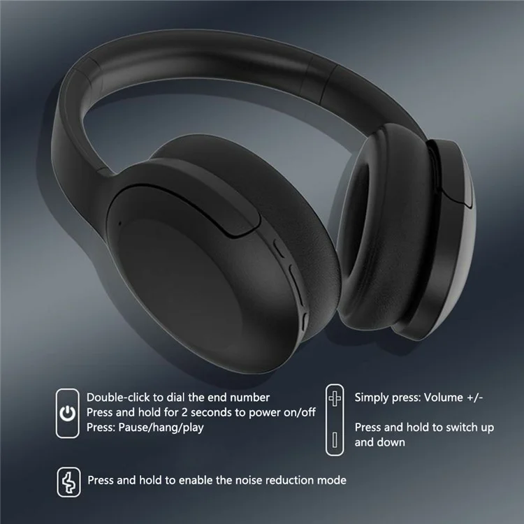 Auriculares P3965 Ansc Bluetooth Auriculares Inalámbricos Auriculares Plegables - Negro