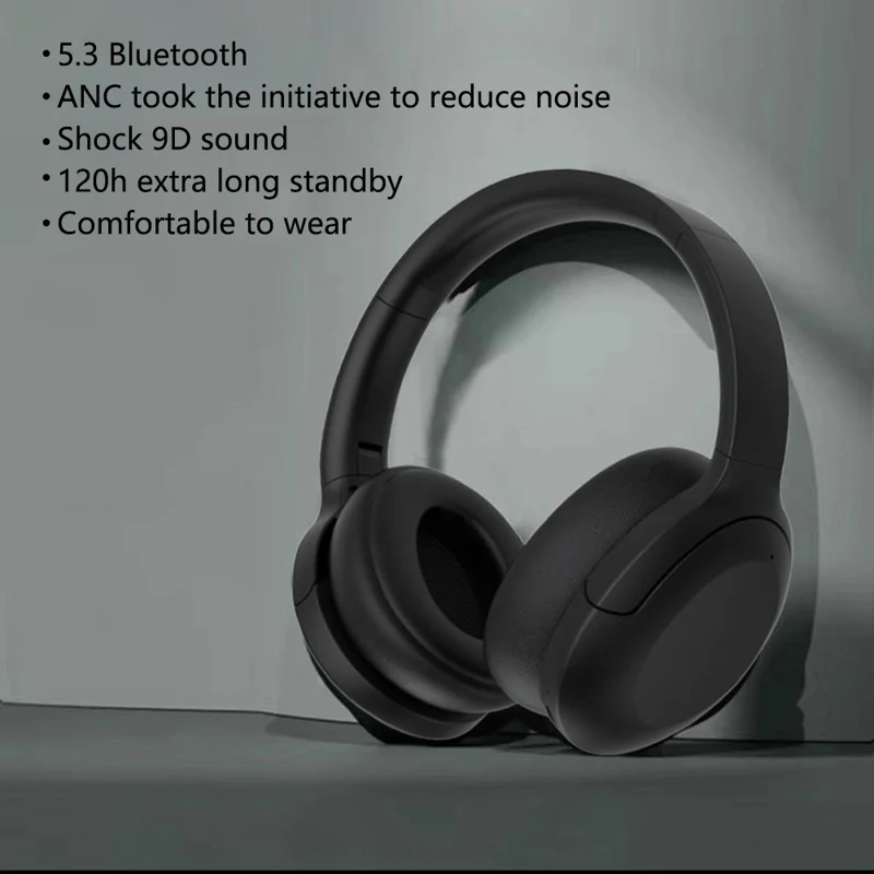 P3965 ANC Bluetooth-compatible Earphone Wireless Foldable Gaming Headphone - Grey
