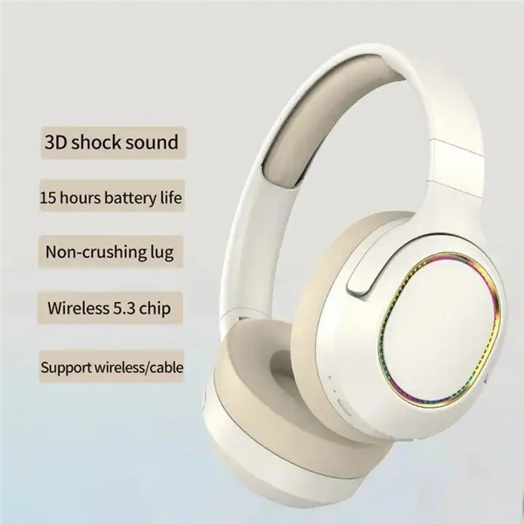 P2963 Wireless Headphone Bluetooth 5.3 Headset Waterproof Gaming Earphone - Bege